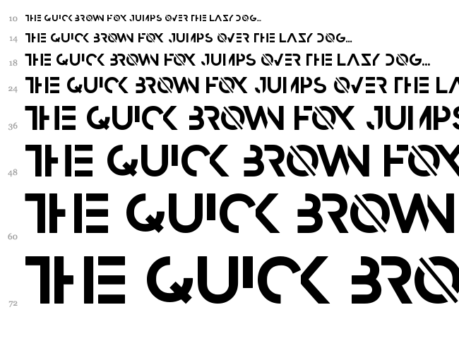 Razed font waterfall